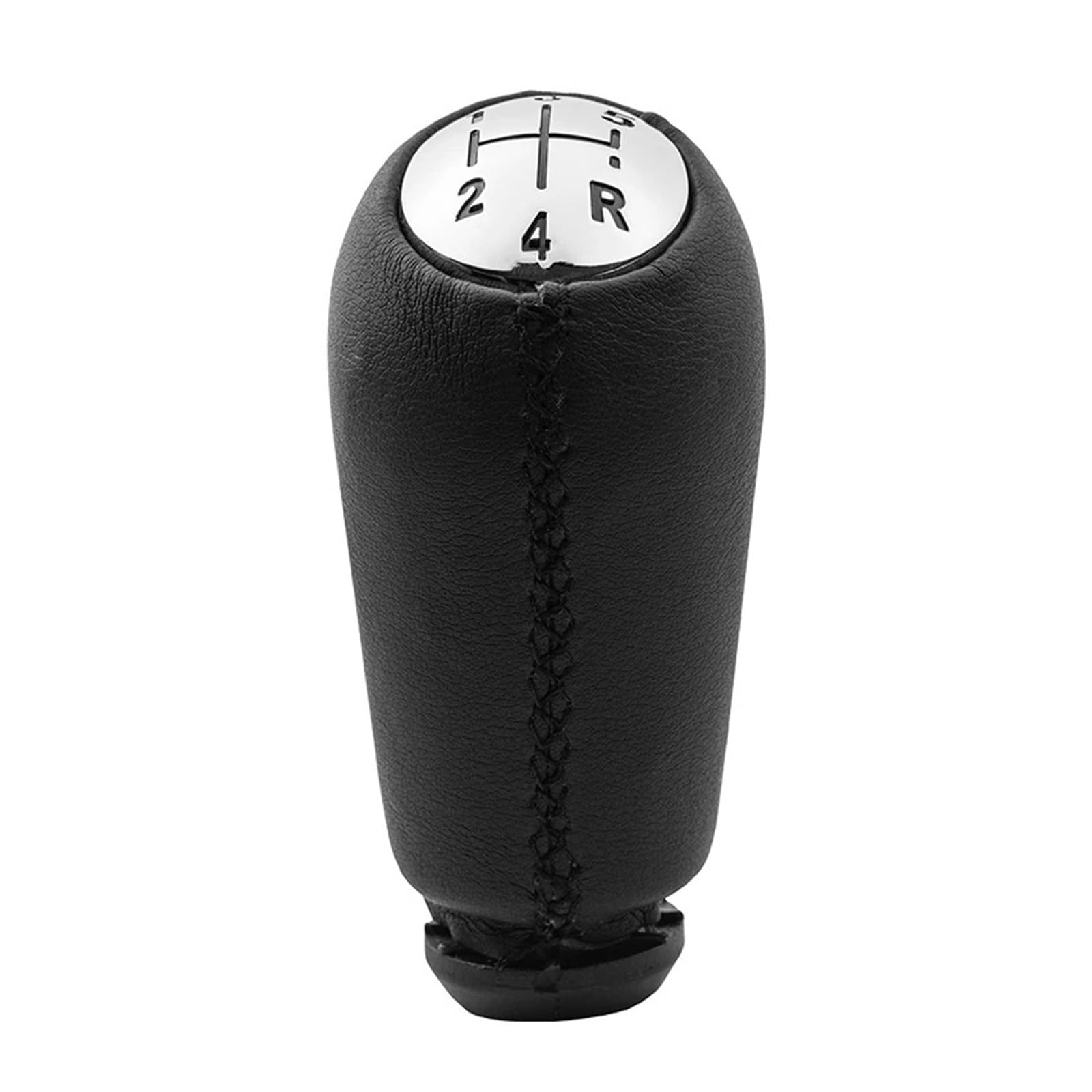 SAUANMNKTP Gearshift Knob for Scenic II 2003-2006 Gear Shift Knob Lever Shifter Gaiter Boot Cover(Chrome Cap Black)