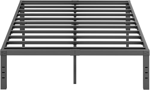 Miniatura 78 de ZIYOO Base de cama individual con listones de acero resistente, marco de cama de plataforma de 14 pulgadas, diseño antideslizante, no necesita