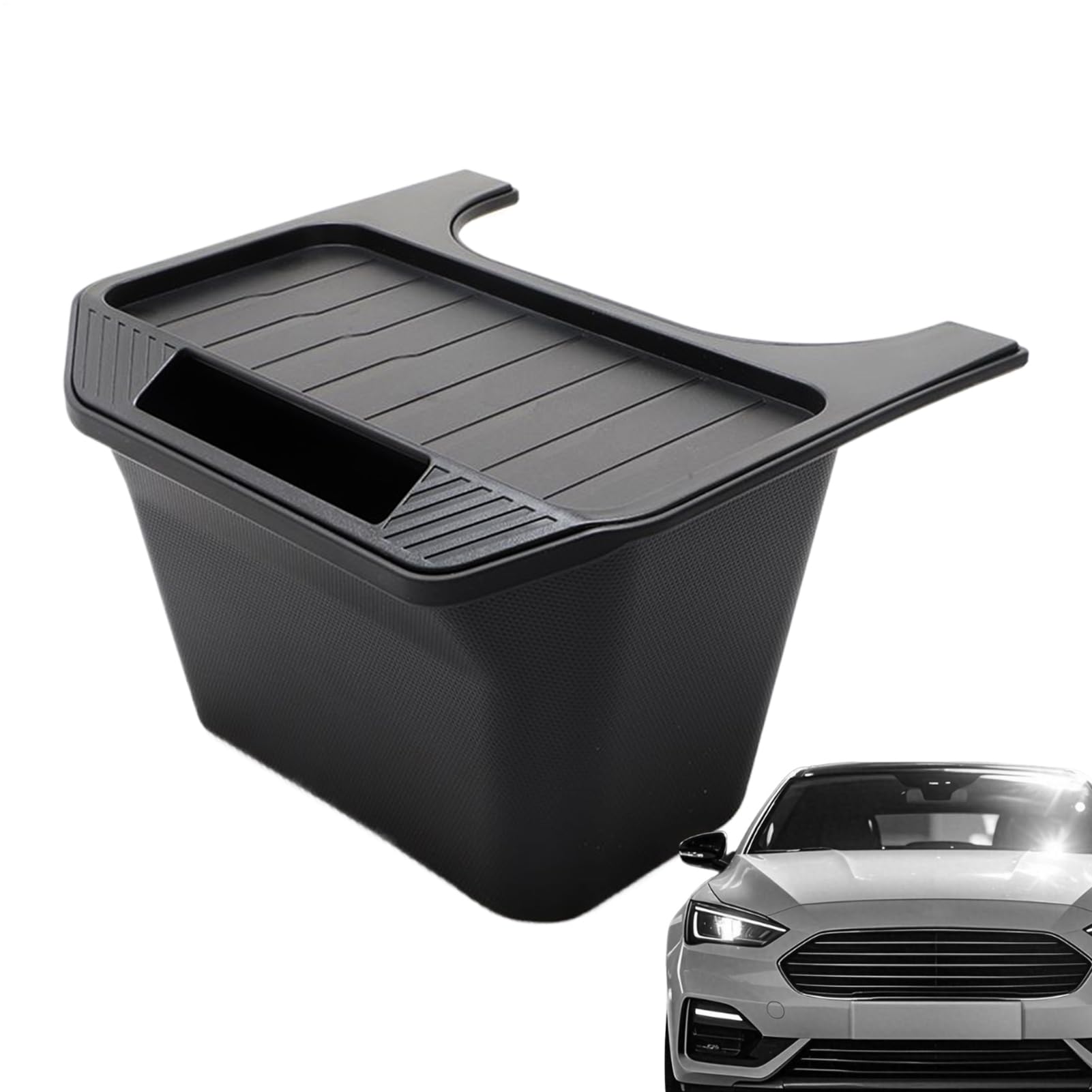 Papelera para coche con tapa que elimina el desorden de tazas móviles y basura en el asiento