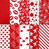 Naler 60 Sheets 14x20In Valentine's Day Tissue Paper Red Themed Gift Wrapping Tissue Paper for Valentine's Day Wedding Decorations