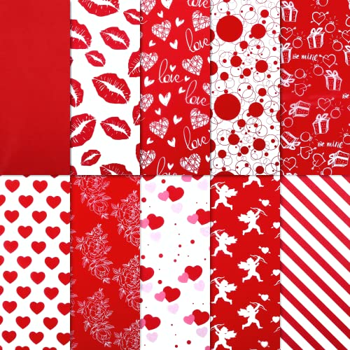 Naler 60 Sheets 14x20In Valentine's Day Tissue Paper Red Themed Gift Wrapping Tissue Paper for Valentine's Day Wedding Decorations