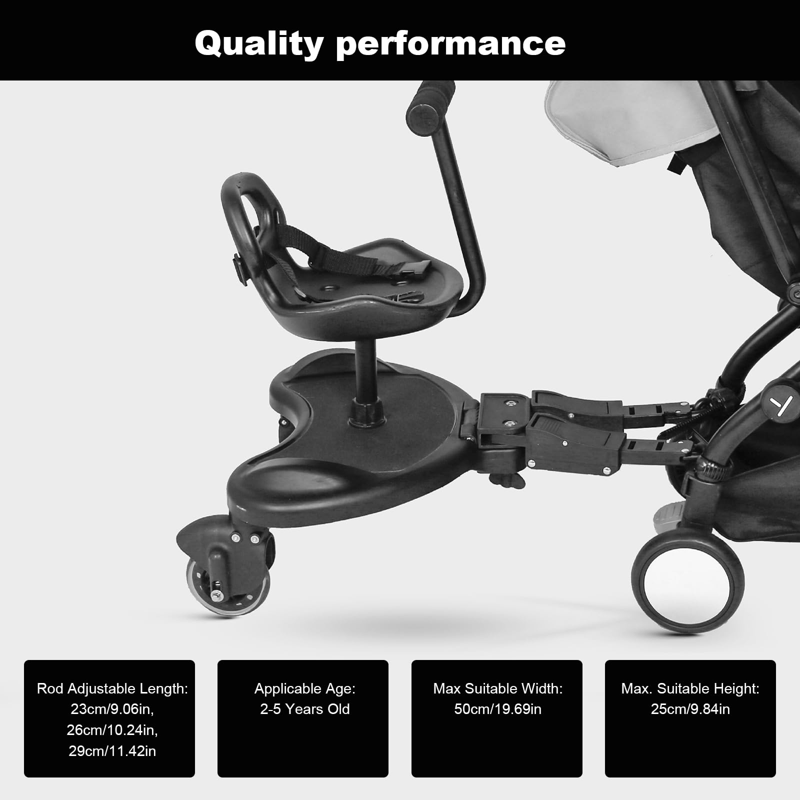 2 In 1 Buggy Board Universal 2 In 1 Stroller Ride Board W/ Detachable ...