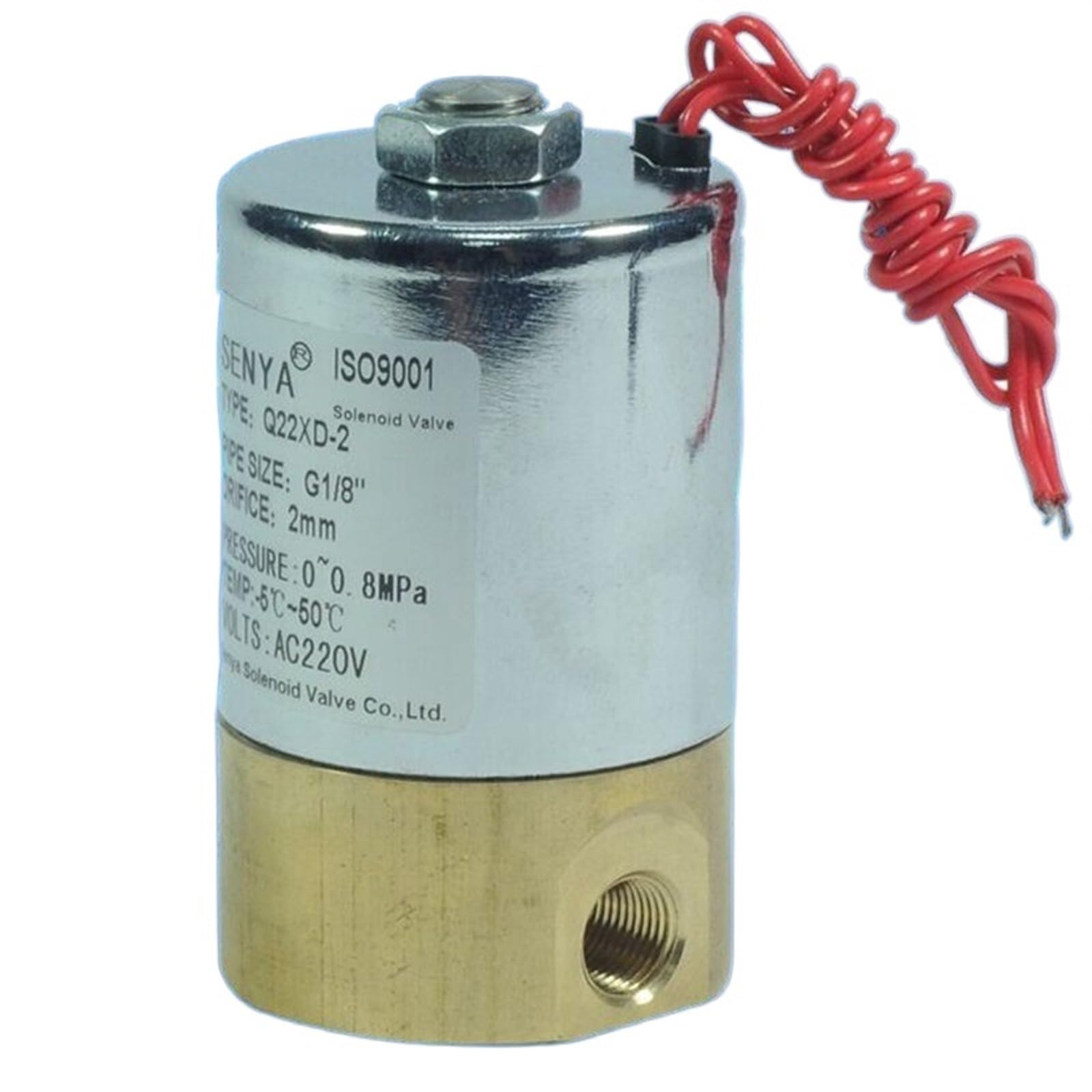 JNURGWLYH 1PCS Magnetic Solenoid Gas Valve Normal Close Switch Two-Position, Two-Way G1/8(220 Volt)