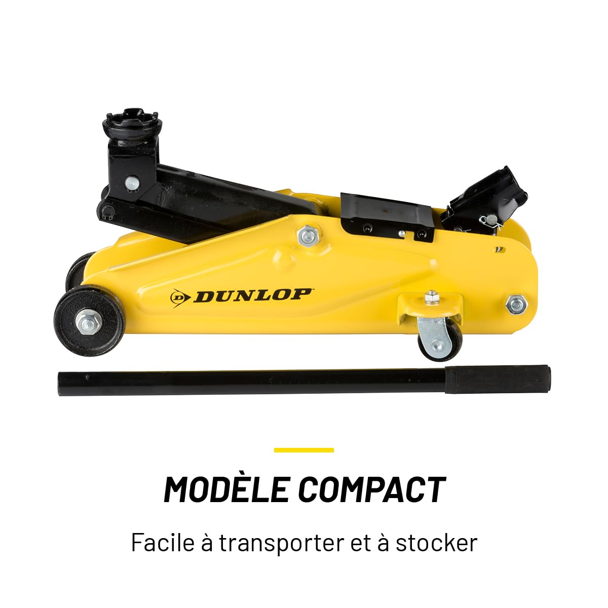 DUNLOP Cric Hydraulique - Cric Voiture Hydraulique Capacité de Levage 2 Tonnes - Crique Voiture - Crics de Levage Voiture 135-305 mm - Cric de Levage Hydraulique - Compact et avec roulettes