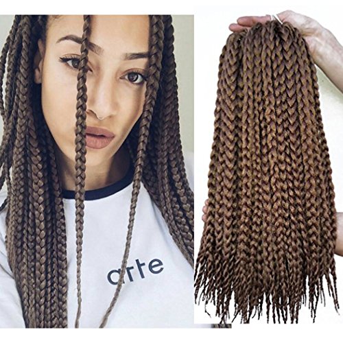 18 inch Crotchet Box Braids Crotchet Braids Senegalese Expression Braiding Hair Hairstyles Havana Mambo box braids hair extension (6 packs) (18 inch 6packs, #27)