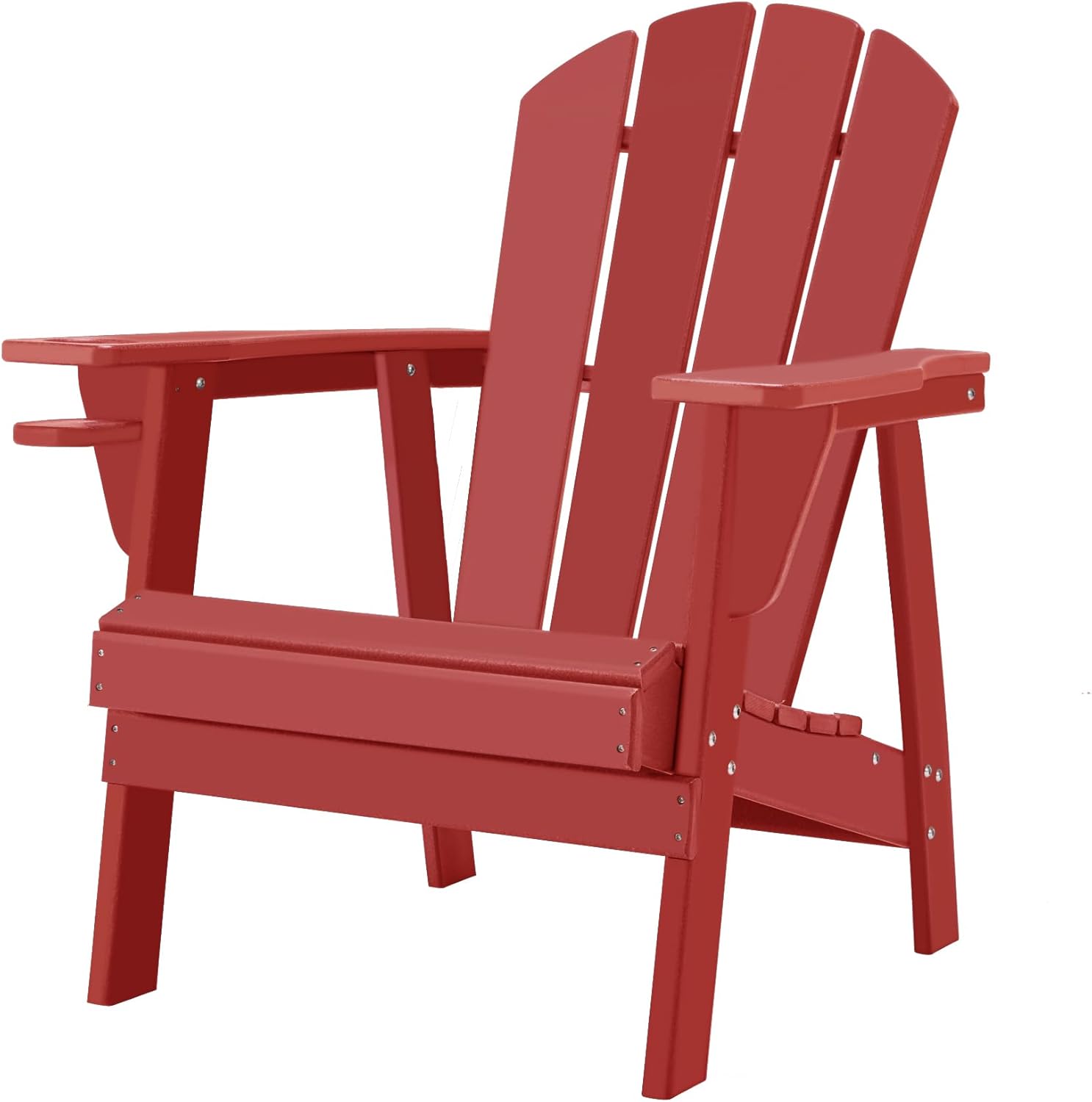 Adirondack Chairs, HDPE All-Weather Adirondack Chair, Fire Pit Chairs (Classic, Red)