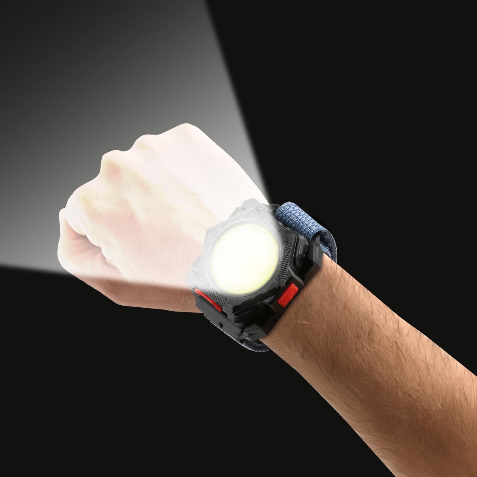 Running Light 300 Lumen, 4 Brightness Modes Wrist Light, Rechargeable Wrist Flashlight, 120°Wide Flood COB Lights, IPX5 Waterproof Running Lights for Runners, Jogger, Outdoor Adventure