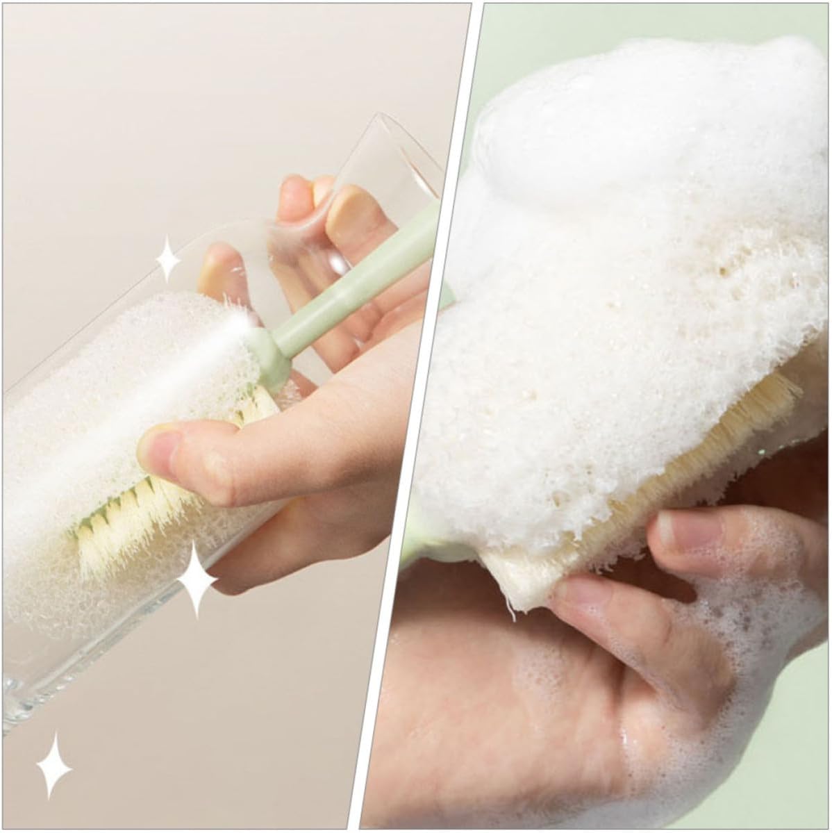 Hemobllo Bottle Cleaning Brush Set Convenient for Drying and Storage 3pcs with Long Handle and Sponge Head, Multi-use Cup and Bottle Washer for Kitchen
