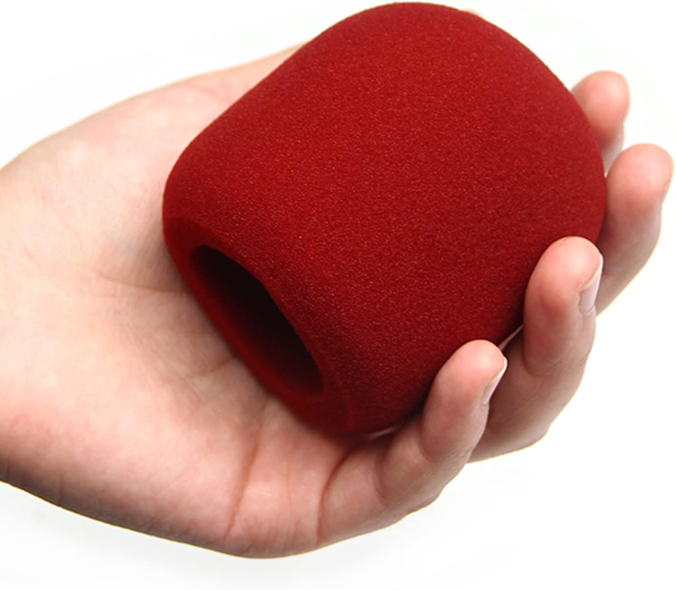 Fielect 2Pcs Microphone Cover Sponge Foam Mic Cover Handheld Microphone Windscreen Shield Protection Micro Foam Filter Wine Red for KTV Broadcasting - Image 3