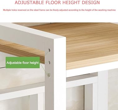 3 Tier Drum Washing Machine Cabinet Storage Shelf Stacking Kit for Washer and Dryer Laundry Room Organizer with 300kg Capacity