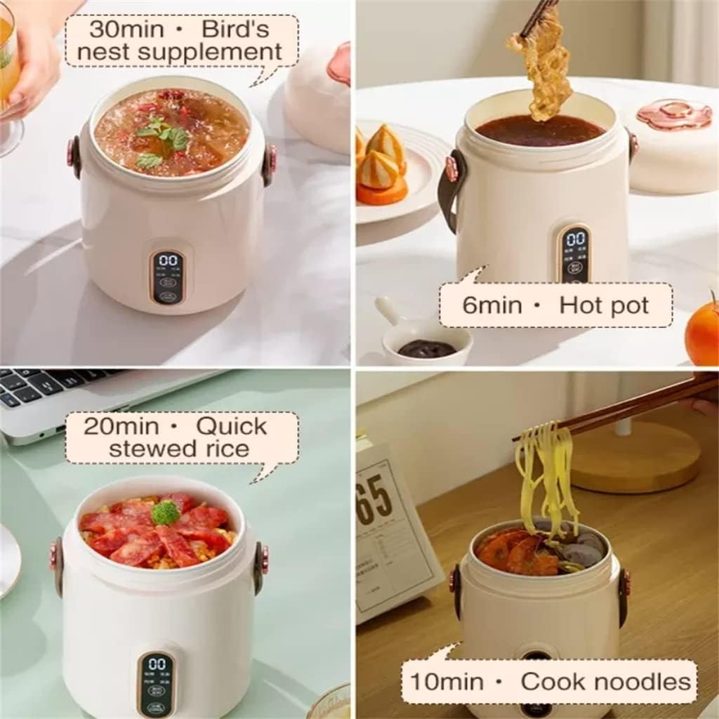 Mini Rice Cooker Portable Rice Cooker Electric Heating Rice Box Rice Soup Porridge Cooking Machine Electric Stew, 1