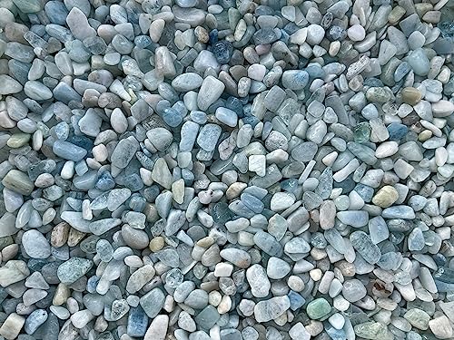 Image of GAF TREASURES 2 oz Lot Natural Aquamarine Semi Tumbled Gemstone Chips, Crushed Mini Crystals, Undrilled Crystal Chips (Aquamarine)