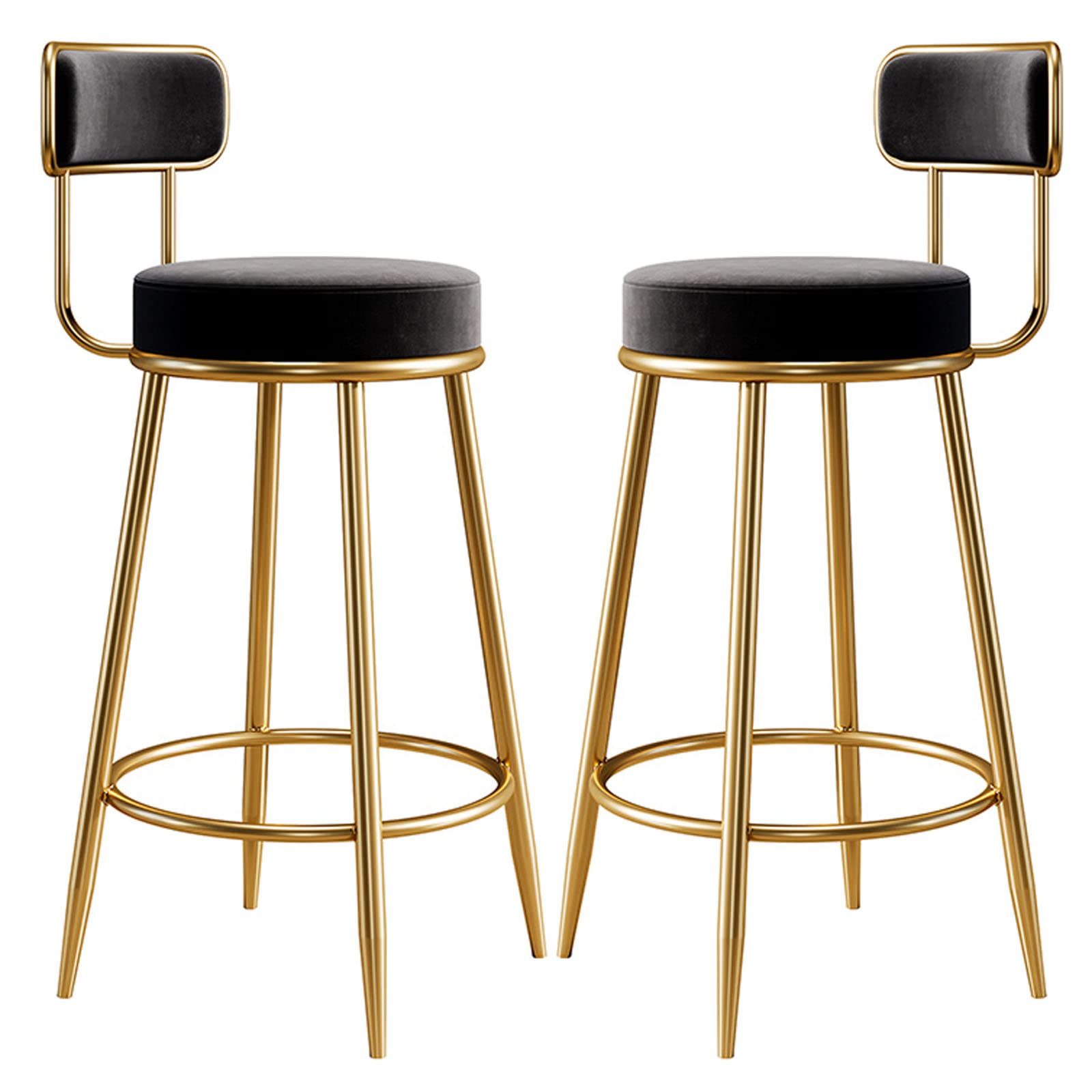 LANTUS Set 2 Sgabelli Da Bar Con Altezza Regolabile, Base In Metallo E