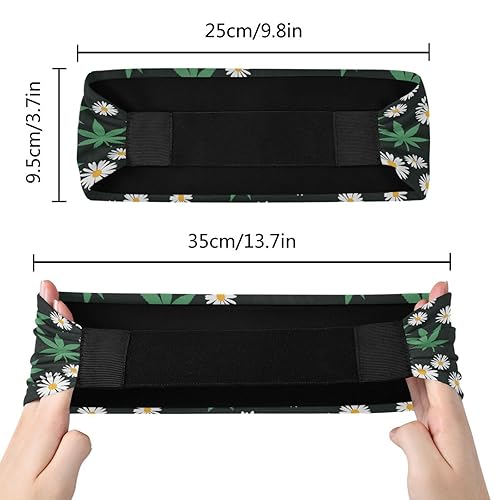 Miniatura 4 de OTVEE Diademas de hojas de cannabis y margaritas para mujer, bandas elásticas para el cabello para yoga, correr, deportes, antideslizantes, para