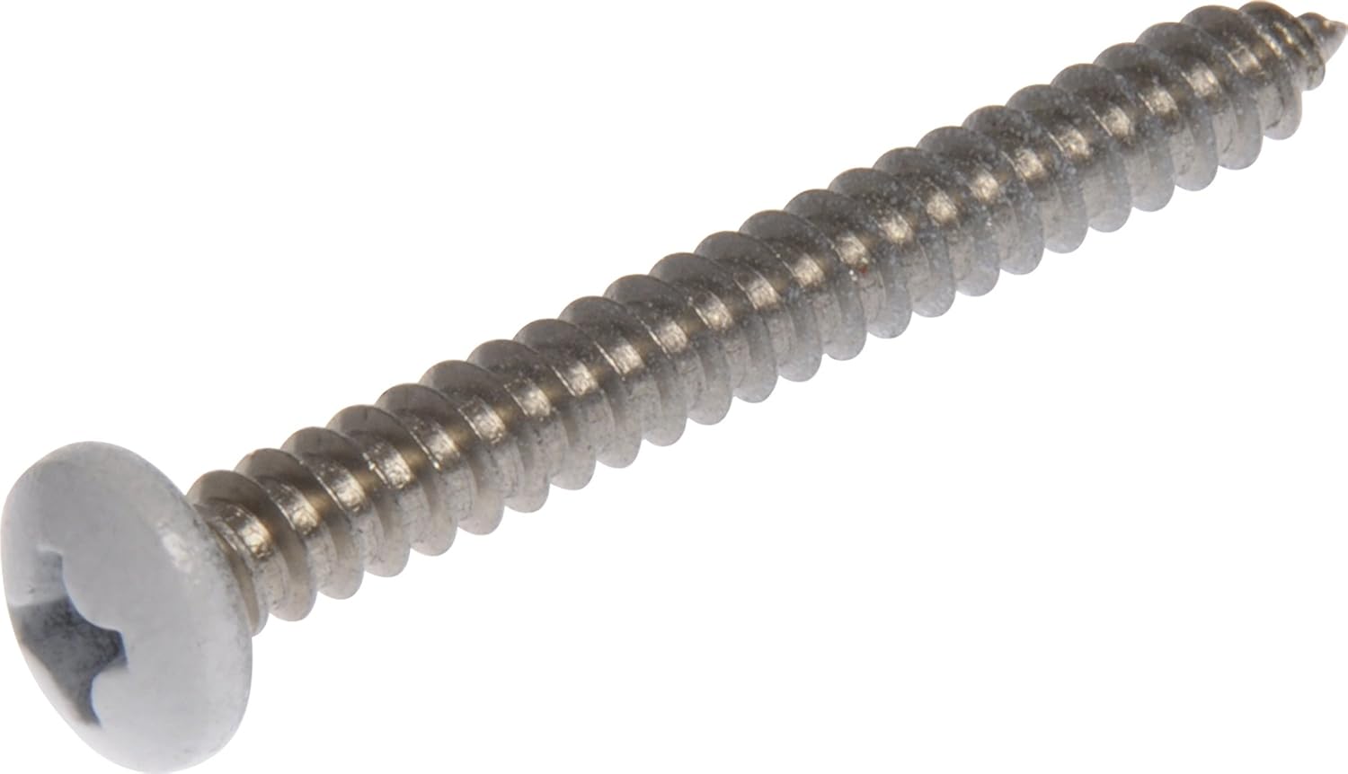 Hillman White Pan Head Phillips Sheet Metal Screw, Stainless Steel, #10 x 3/4 Inch, 15-Pack 44442