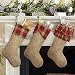 Ivenf Christmas Stockings, 3 Pack 21 Inch Extra Large Plaid Imitated Burlap Stockings, for Family Holiday Xmas Party Decorations