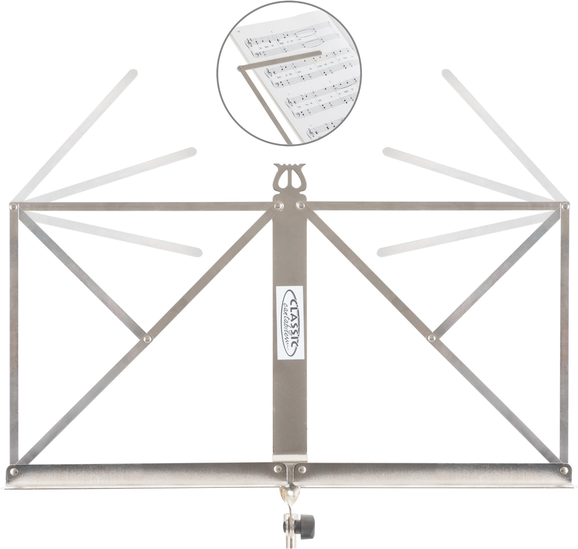 Classic Cantabile 90 Atril De Partituras Medio Níquel Juego De 3, Niquelado | Atril ligero, Resistente a arañazos y golpes, Resistente a la corrosión y por tanto muy duradero, Peso: 1, 15 kg, 3 x Atriles