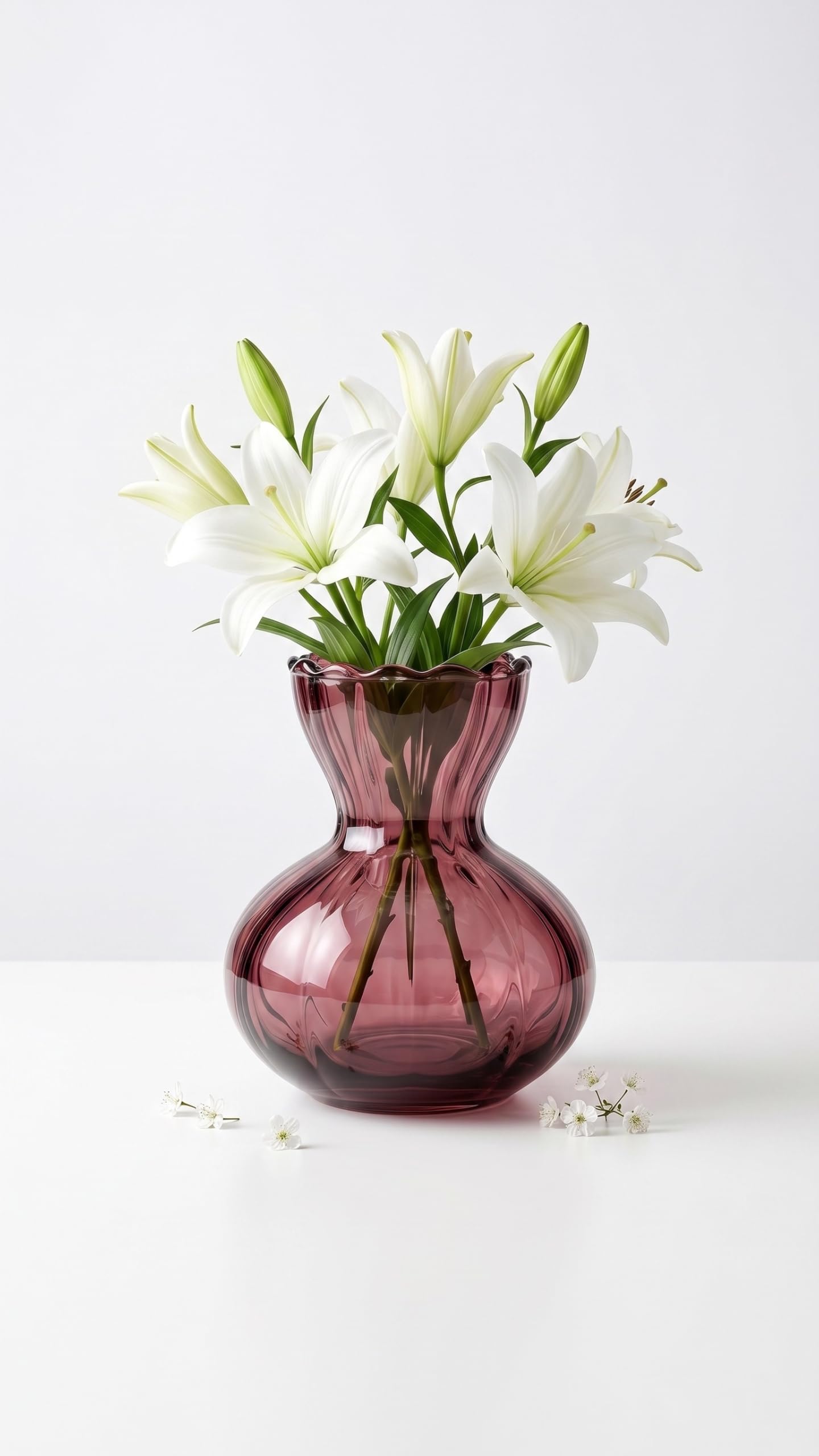 Hand Blown Ribbed Hourglass Shape Glass Flower Vase Handmade Decorative Flower Pot for Home Decor Living Room Table Gifting India-image-33