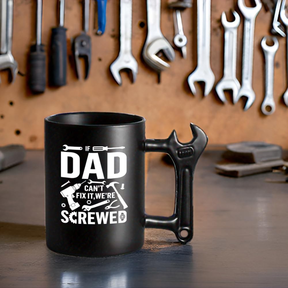Novelty Fathers Day Dad Gifts from Daughter Son Wife kids, Funny Coffee Mug with Wrench Handle for Dad, Unique Father's Day Birthday Christmas Gifts Present for Men Husband Grandpa Gift Ideas - Image 7
