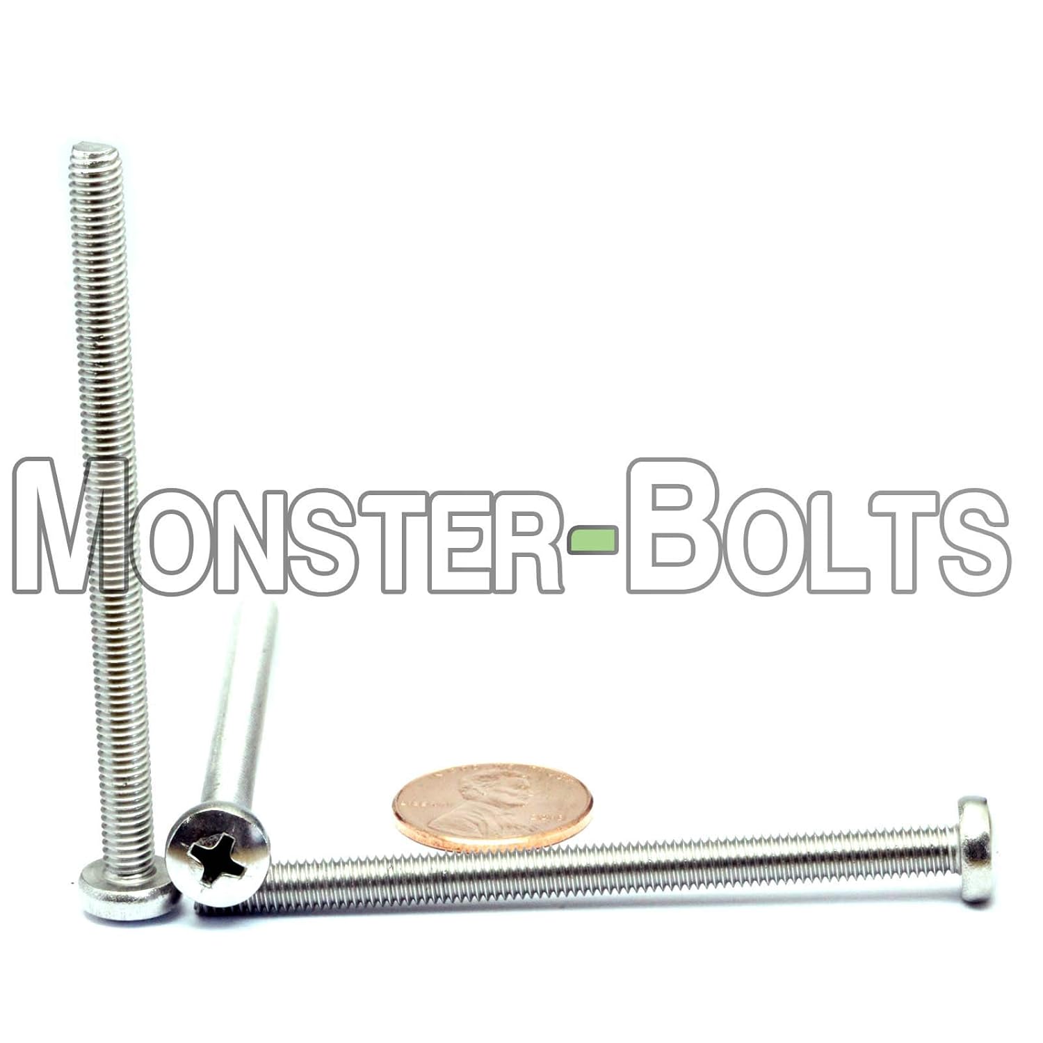 MonsterBolts - M5 x 70mm Phillips Pan Head, DIN 7985A, Stainless Steel, 10 Pack