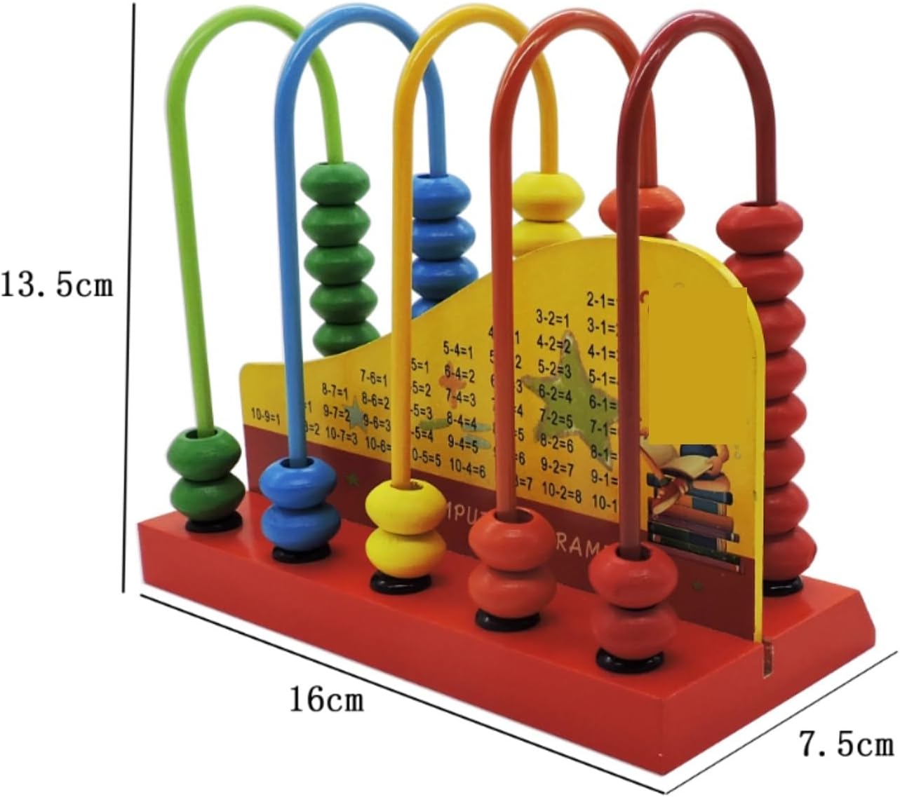 Abacus Wooden Abacus Classic Educational Counting Bead Counter Early Learning Skills Logical Thinking Office Supplies(Red)