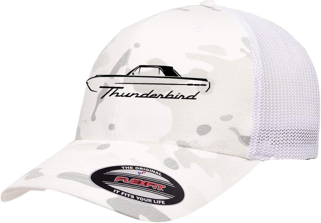1961 1962 1963 Ford Thunderbird Hardtop Outline Design Trucker Mesh Fitted Cap