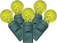 Vista 29 de Vickerman 100 Light G12 LED Light Set Yellow Lights on Green Wire