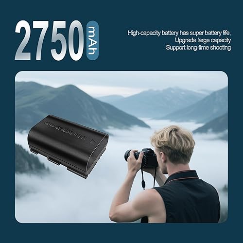 Miniatura 5 de Paquete de 2 baterías de alta capacidad LP-E6LP-E6NLP-E6NH de 2750 mAh para Canon EOS R Series (R,R5,R5 Mark II,R5C,R6,R6II,R7), Serie 5D