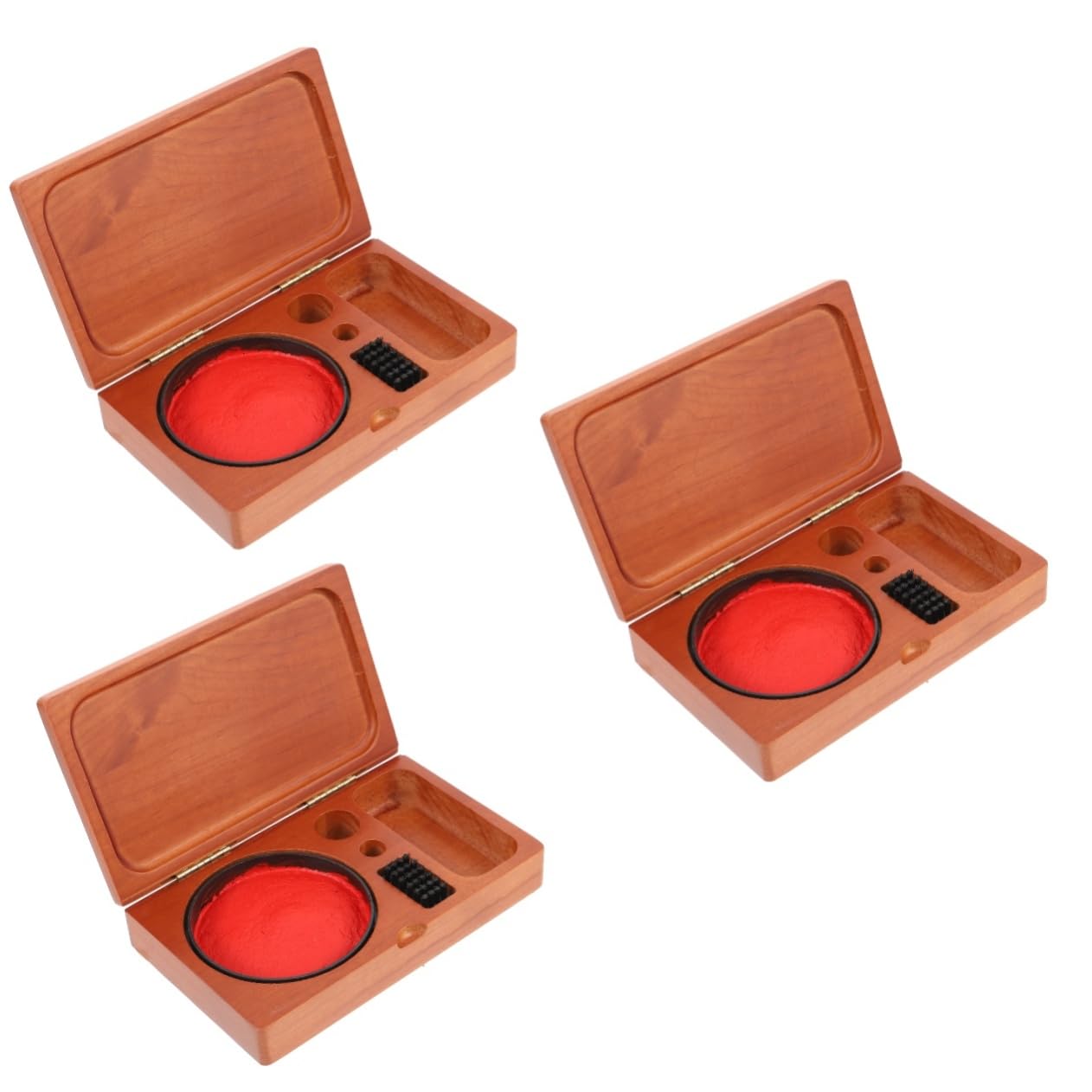 3 Stück Siegelkasten Aus Holz Stempelkissen Für Fingerabdrücke Stempelkissen Zum Stempeln Benutzerdefinierter Stempel Textmarker Bausatz Stift-kit Füllfederhaltertinte Tintenstift