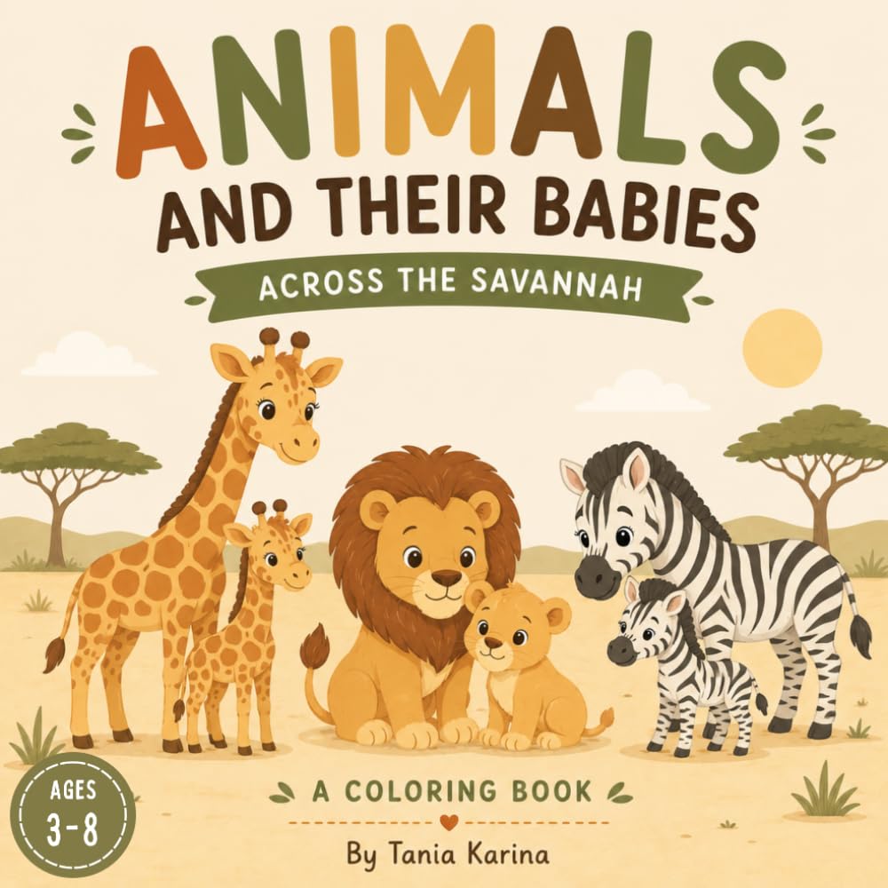 ANIMALS AND THEIR BABIES ACROSS THE SAVANNAH