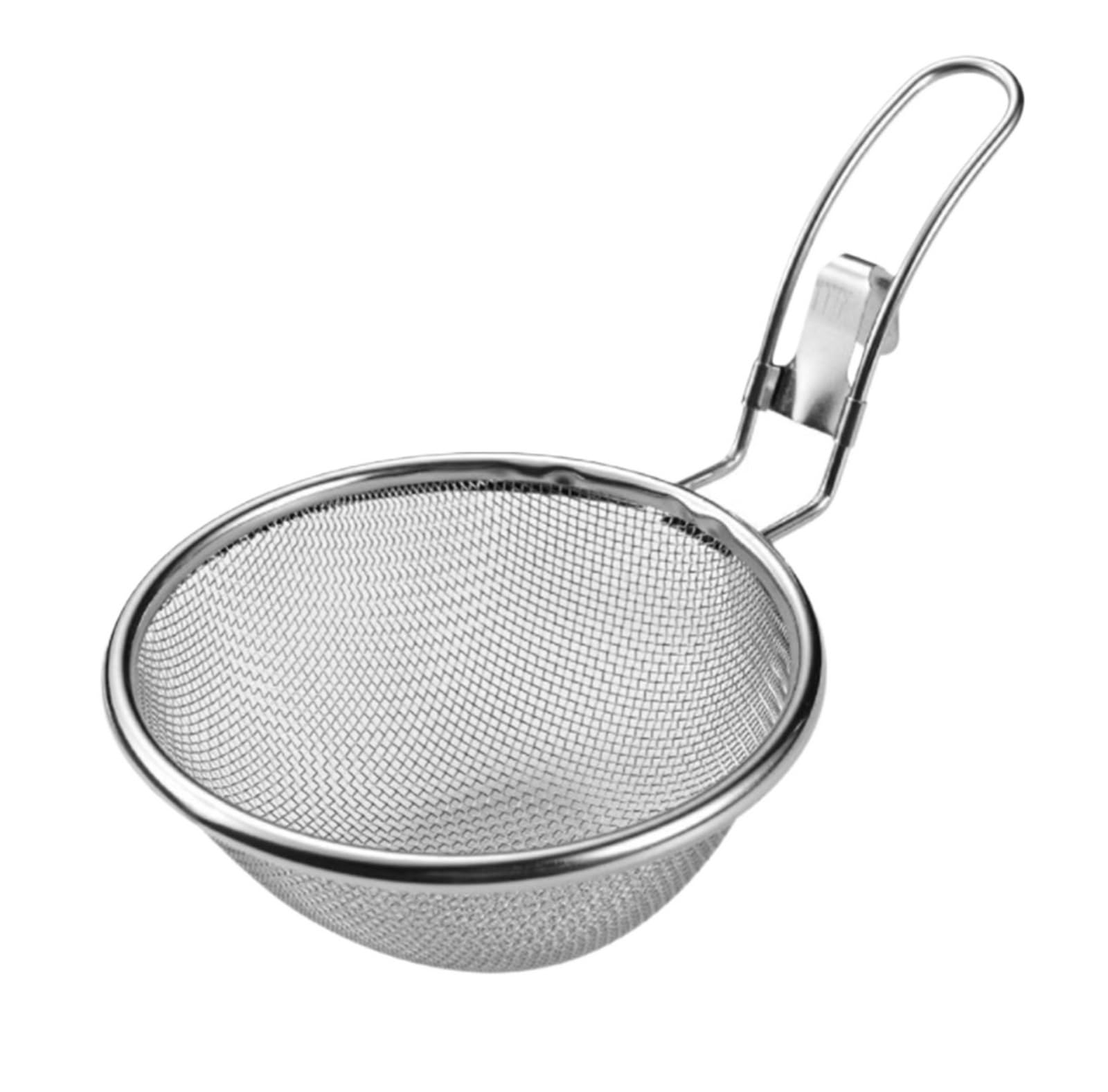 Schaumlöffel Küchensieb Feines Drahtgeflecht Aus Edelstahl, Lebensmittelsieb, Sieb, Heiße Bratpfanne, Filterkorb, Sieb Zum Kochen Frittieren(13cm)