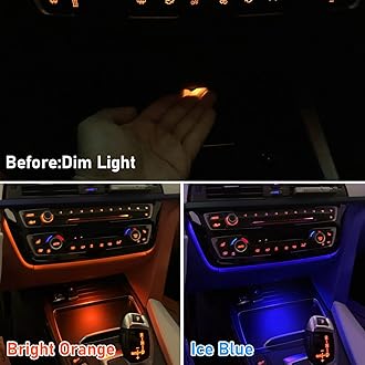 Jaronx Compatible with BMW LED Console Ambient Light for 1' F20 F21, 2' F22 F23, 3' F30 F31 F80, 4' F32 F33, Center Console Ambient Lights LED with Dual Color Lighting