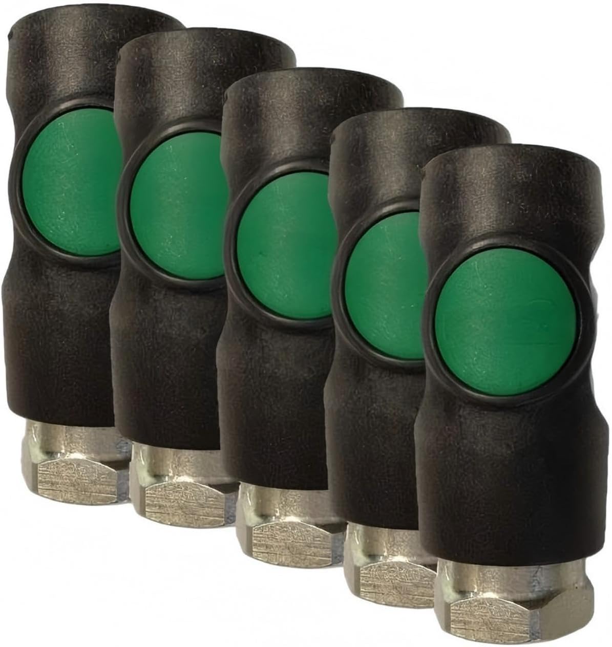 (5 PACK) 071201 AIR COMPRESSOR High Flow Safety Air Coupler - for Prevost Air Compressors & Blowers parts 076201 076251 - HIGH FLOW COUPLER Replacement - 29 to 174 psi 1/4" Highflow X 1/4" FNPT