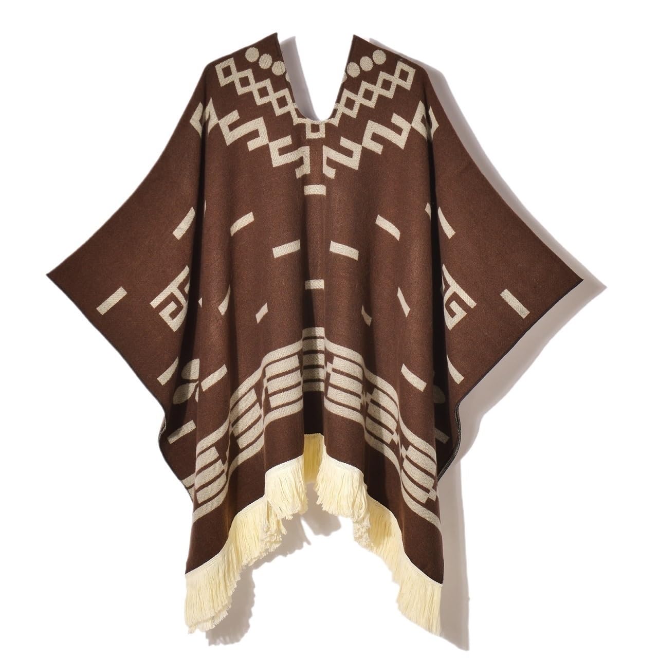 Poncho En Laine D'alpaga De Qualité Supérieure, Pull De Cowboy Occidental De Style Ethnique, Cape Unisexe Douce Et Chaude Et Durable For Costume(Burgundy)