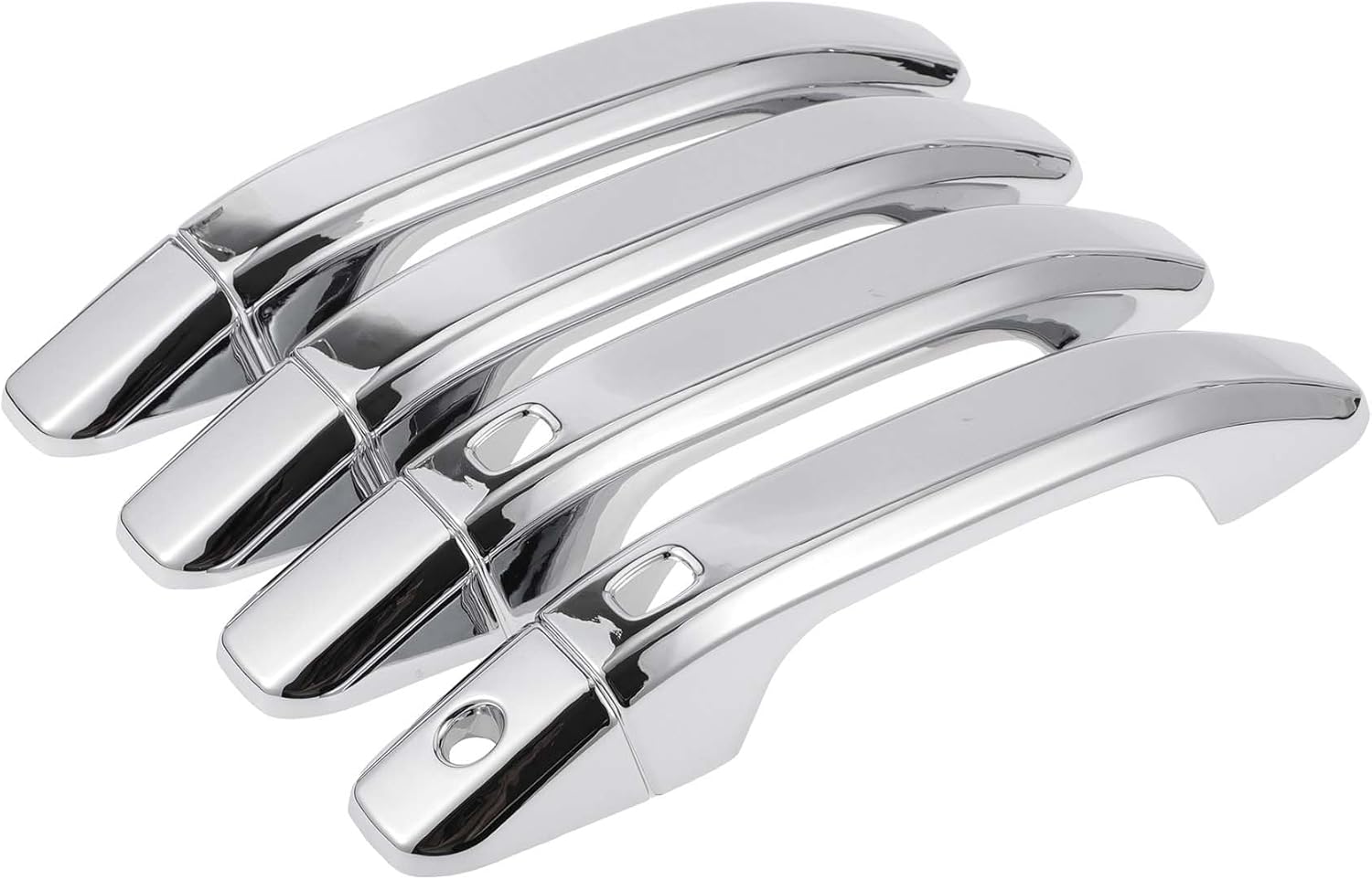 4pcs Exterior Door Handle Cover Car Door Handle Protector for Chevrolet Silverado 1500 2014-2024 Car Door Handle Protector with 2 Keypad ABS Chrome Silver Tone