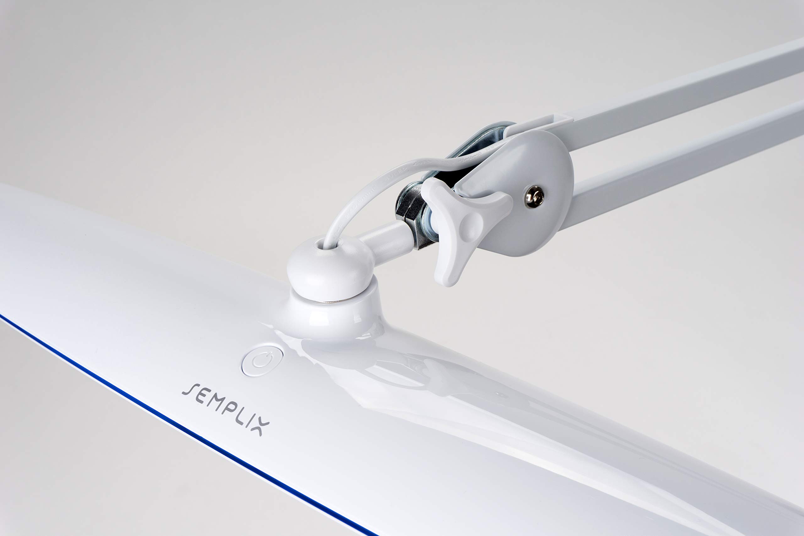 SEMPLIX LED Arbeits-Lampe Weiß: (117 PCS LED, 4fach dimmbar) Mit Tischstandfuß und -Klemme, höhenverstellbarem Lampenarm