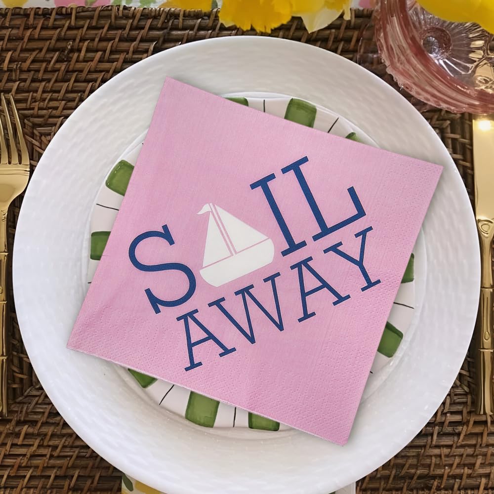 Fun Express - Nautical Girl Lunch Napkins (16pc) for Birthday - Party Supplies - Print Tableware - Print Napkins - Birthday - 16 Pieces