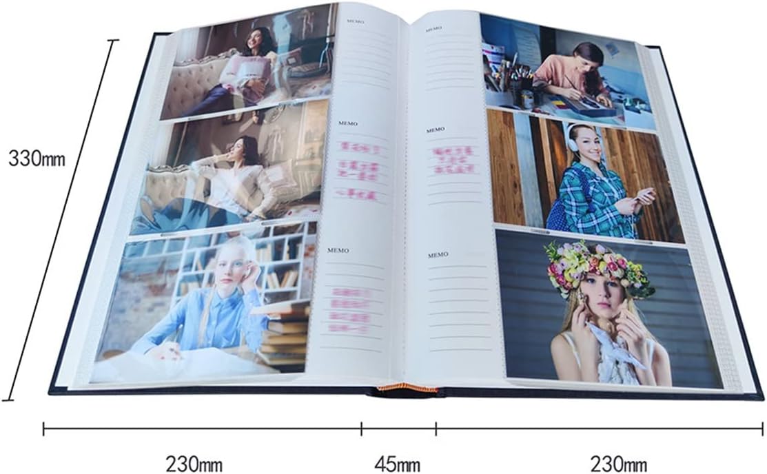 Self-Adhesive Photo Album Photo Album Album 300 Photos Storage Album Retro 6 Inch Photo Album Used for Wedding Guest Anniversary (Color : Brown Size : 23x33x4.5cm) (White 23x33x4.5cm)