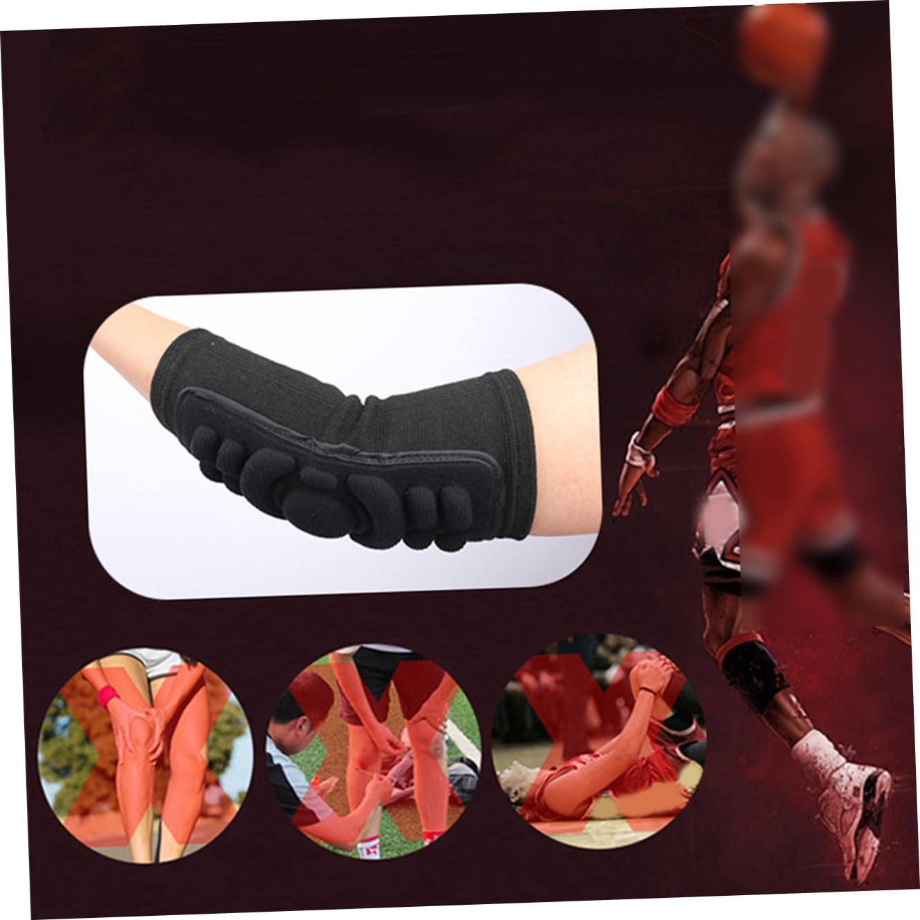 2pcs Elbow Pads Comfortable Sports Protective Gear for Cycling Skiing Outdoor Activities Durable Breathable Elbow Protection for Injury Prevention Black Color