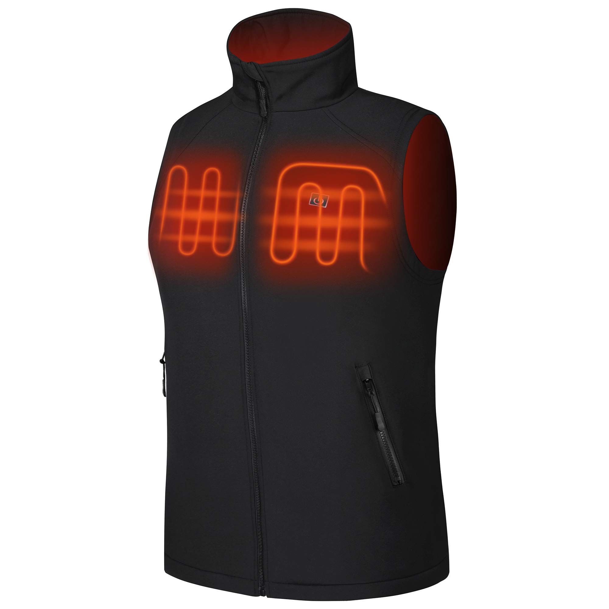 NORA TWIPS Men's Heated Vest 5V Electric Heating Vest with Battery Pack (S-XXL)