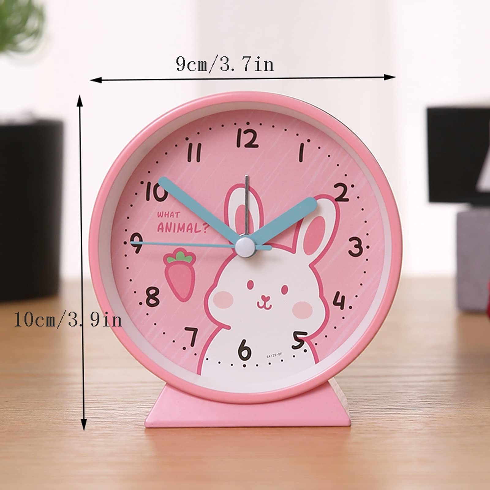 TEmkin Reloj Despertador silencioso para niños, Funciona con Pilas, con luz Nocturna, Despertador analógico para decoración de Dormitorio, Relojes pequeños (Gris)