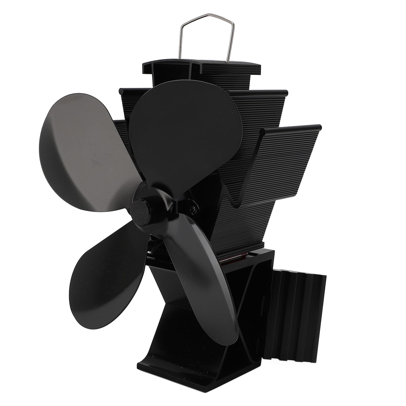 Acouto Ventola Termica per Camino, Ventilatore Circolatore D'Aria a 4 | Alluminio Anodizzato, Antiruggine, Diametro Foglia 6.8 Pollici, Avvio Automatico a 60-80°C, Rumore Sotto i 25 dB.