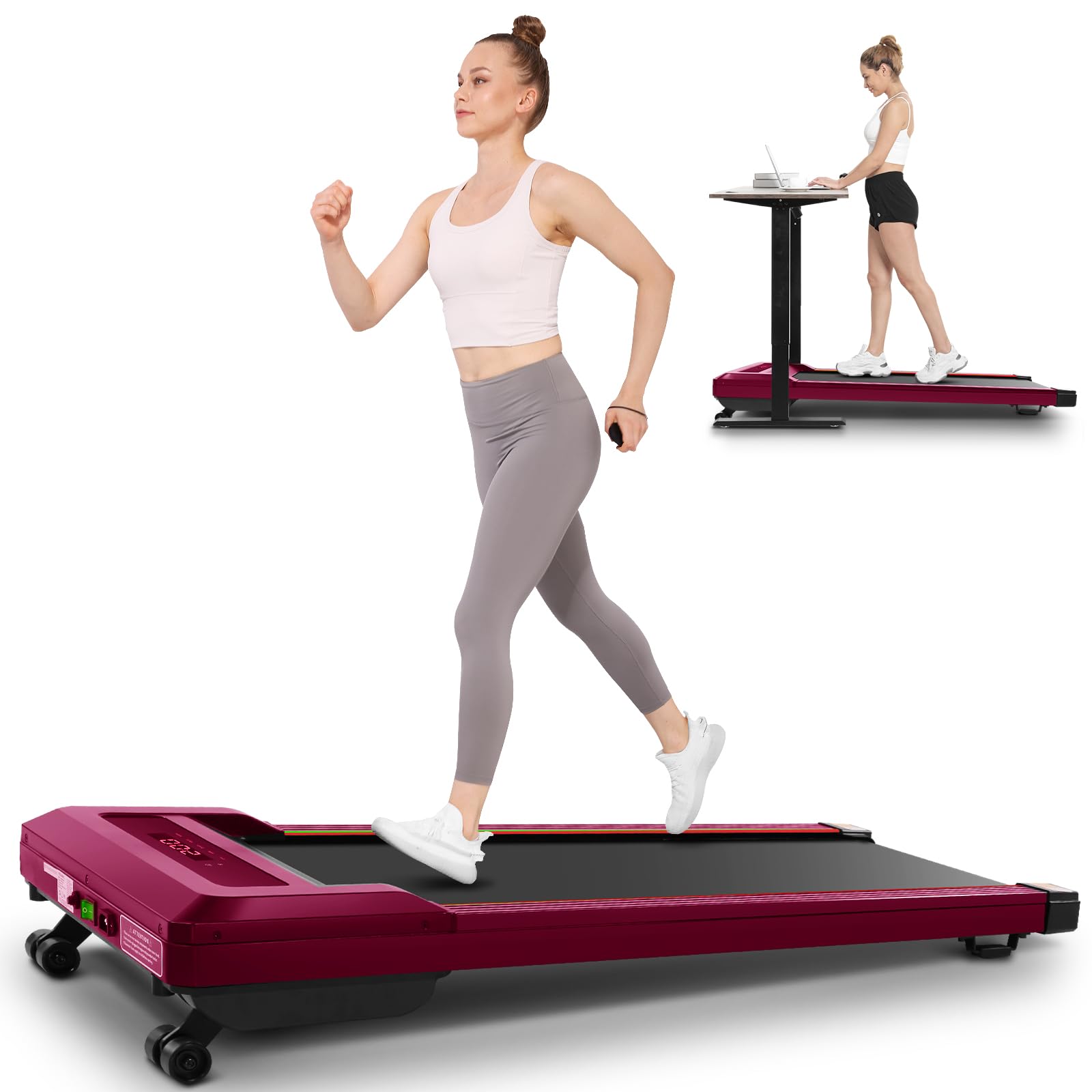 ANCHEER Walking Pad Treadmill with Auto Incline, 9% Incline 2.5HP Under Desk Tredamill with Remote Control for Home Office, LCD Display/300LBS Weight Capacity/8 Adjustable Slopes