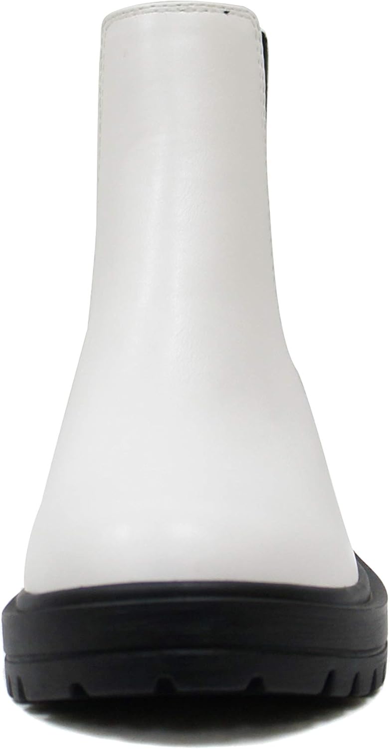 Soda Pilot ~ Women Lug Sole Low Heel Chelsea Fashion Ankle Bootie w/Double Elastic Gore - Image 3