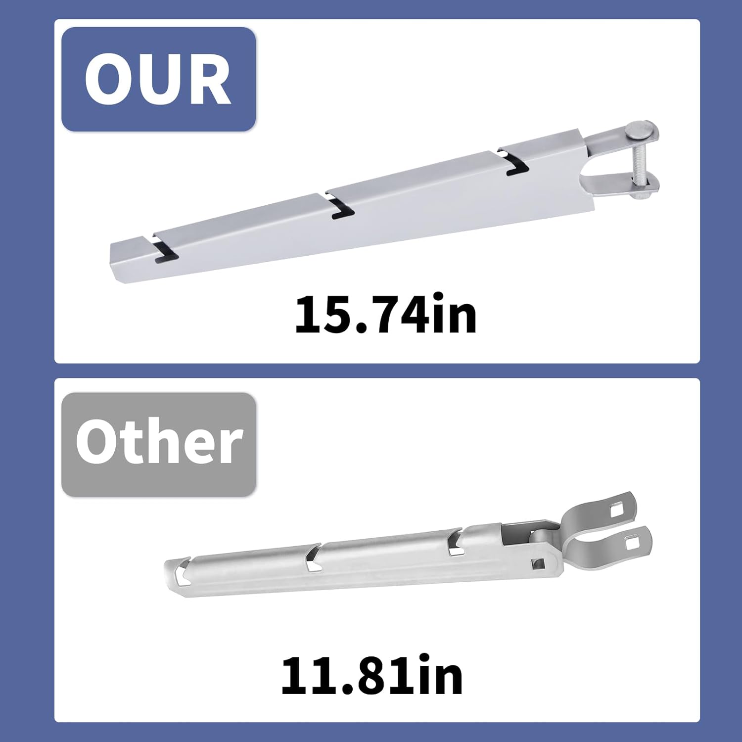 10 Pack 15.7" Barbed Wire Arm for 1-5/8" Chain Link Fence, U Bracket Design, Galvanized Steel Fence Height Extender for Garden Outdoor,Sliver