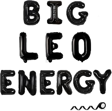 Big Leo Energy Banner, Zodiac Birthday Banner,July August Birthday Banner, Zodiac Leo, Horoscope, Astrology Bday Party Decorations,Black