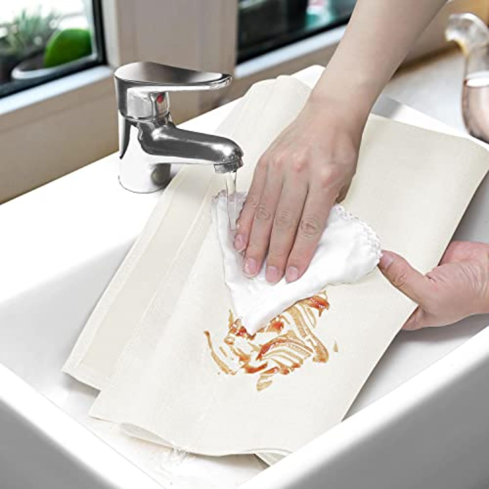 Wasserdichter abwischbarer Tischläufer, Dicker Bauernhaus Tischläufer, Kommode Runner, Rustikaler Tischläufer für Küche Esszimmer, Wohnzimmer, Innen- und Außenbereich (36 × 229 cm, Weiß)