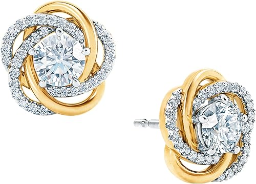 Miniatura 4 de Collar de nudo de amor perfectamente emparejado con aretes de nudo de amor, juego de collar y aretes a juego, collar chapado en oro de 14 quilates