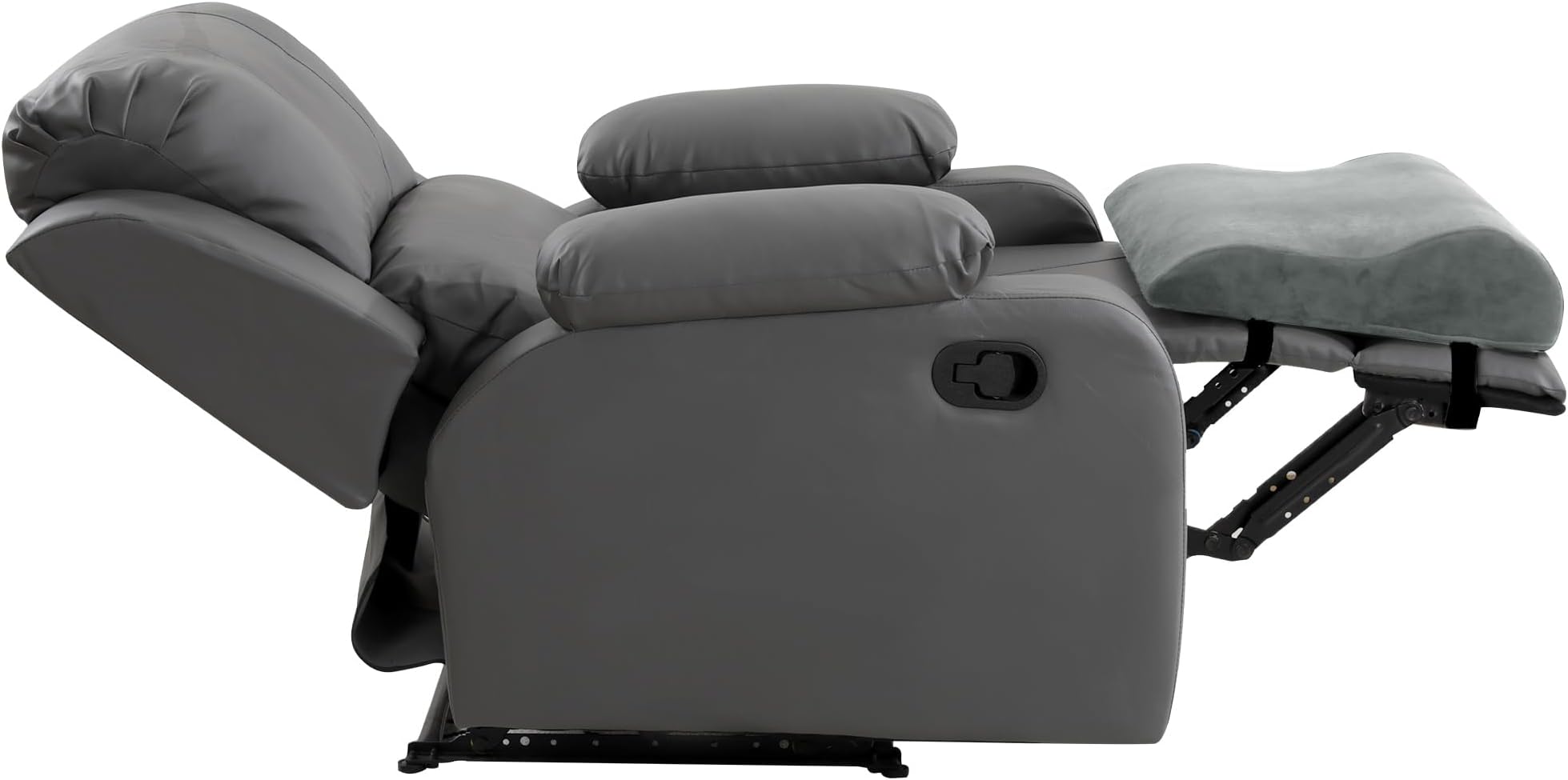 HOMBYS Extra Large Recliner Leg Pillow, Foam Foot Rest Cushion Wave Shape Recliner Footrest Extender, Multi Purpose Back & Lumbar Support Pillow for Bed, Sofa Couch, (Light Grey)