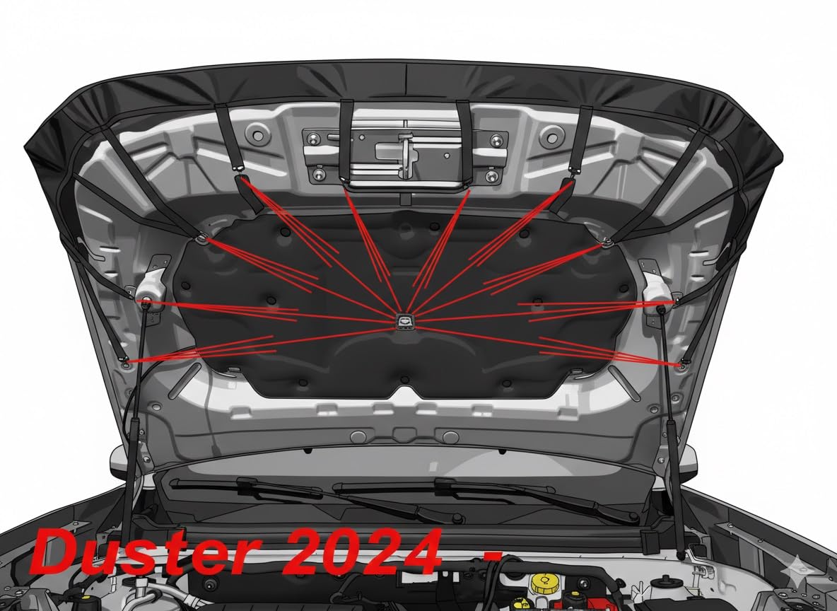 AB3-00835 Auto-Bra Motorhaubenschutz Kompatibel mit Dacia Duster III ab 2024, Bigster ab 2025 aus Kunstleder, Schwarz, Haubenbra, Steinschlagschutz, Tuning Bonnet Bra